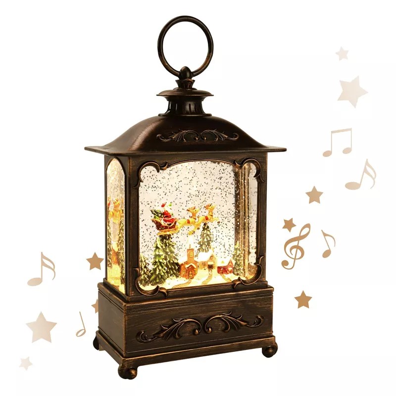 Dalawang Elk Christmas Snow Globe Lantern